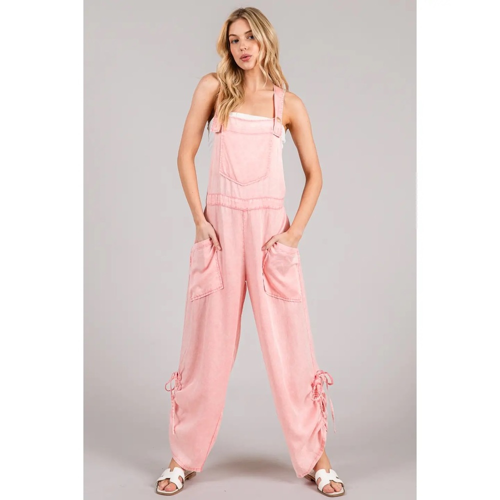 Pink Women's Jumpsuit with Pockets